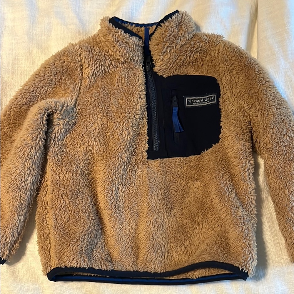 Vineyard Vines Kids Tan Fleece Pullover